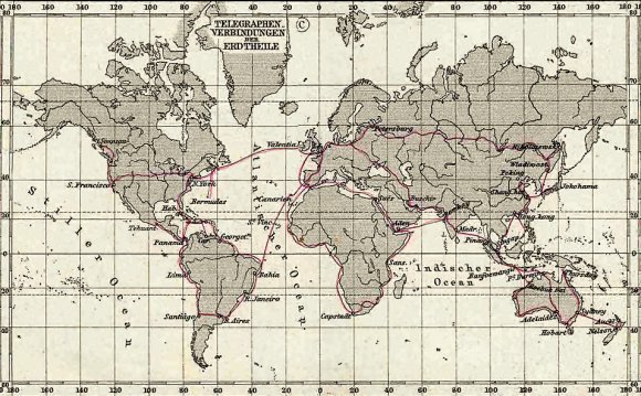 Major telegraph lines in 1891