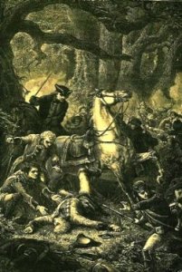 General Edward Braddock falls at the Battle of Monongahela