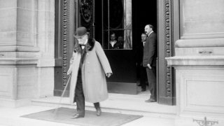 Georges Clémenceau leaves the Peace Conference