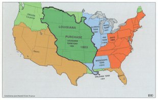 Map of the US, Louisiana Purchase