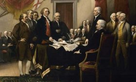 Painting by John Trumball of Thomas Jefferson and Congress