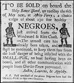 Photograph of newspaper advertisement from the 1780s