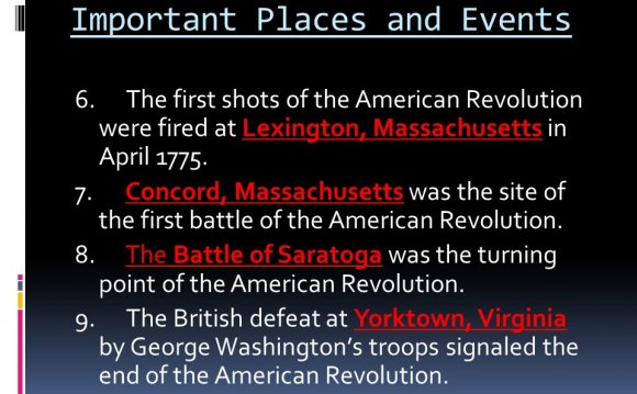 Important Dates of the Revolutionary War