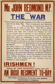 The War - Irish Poster underlining John Redmond's commitment