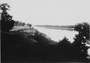 View of the Missouri River and levee