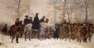 Washington reviewing his troops at Valley Forge by William Trego (Museum of the American Revolution)