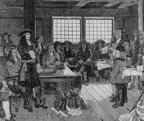 William Penn confers with colonists